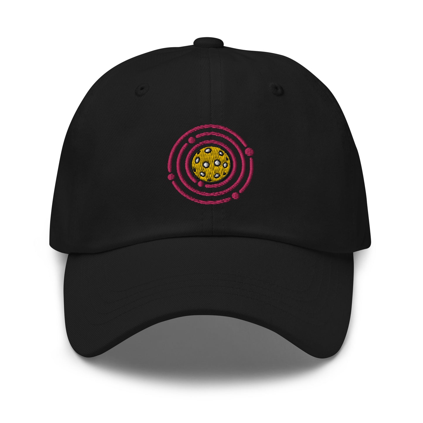 Cotton Twill Classic Cap: Embroidered Hat Pickleball Orbit Pink (more colors)
