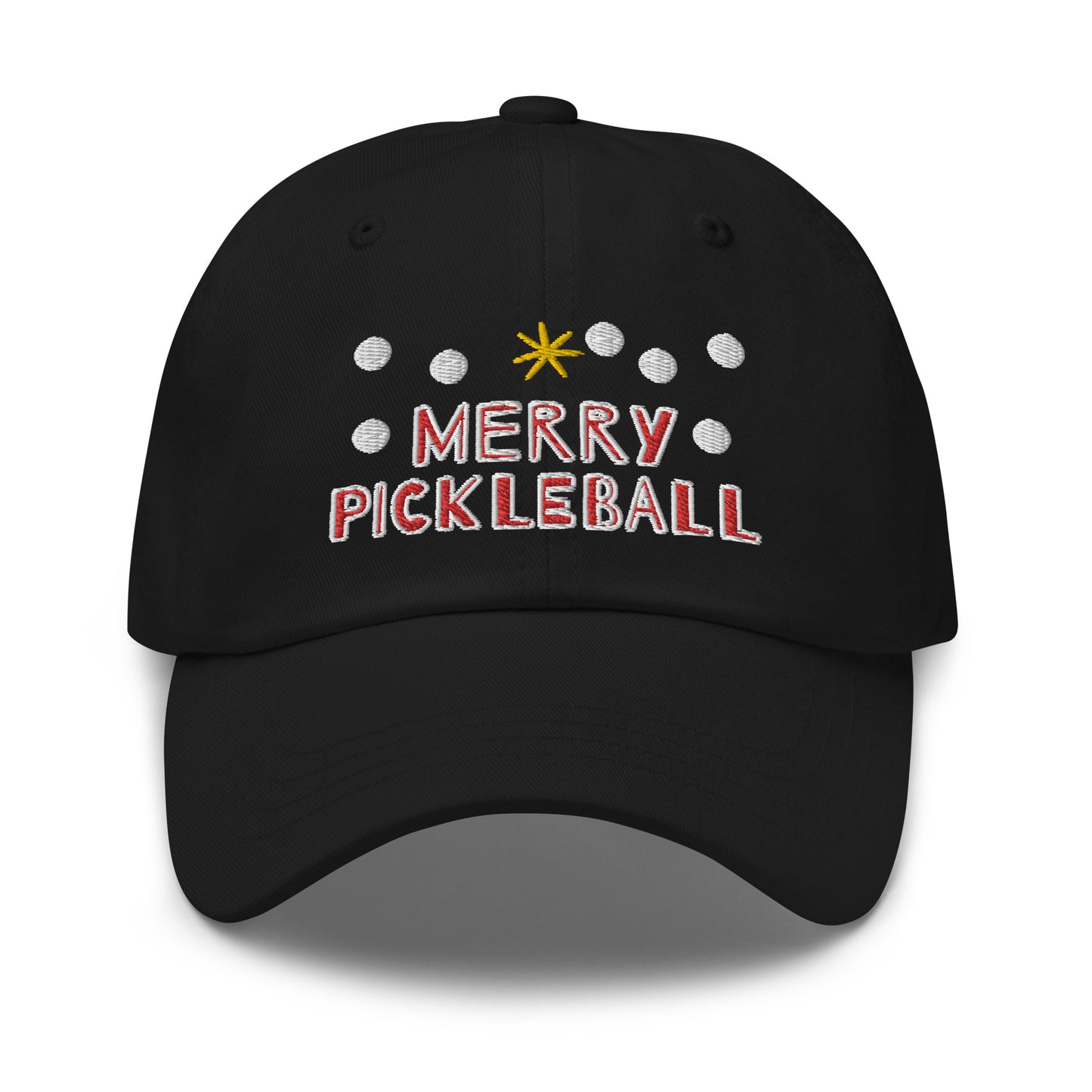 Cotton Twill Classic Cap: Embroidered Hat Merry Pickleball (more colors)