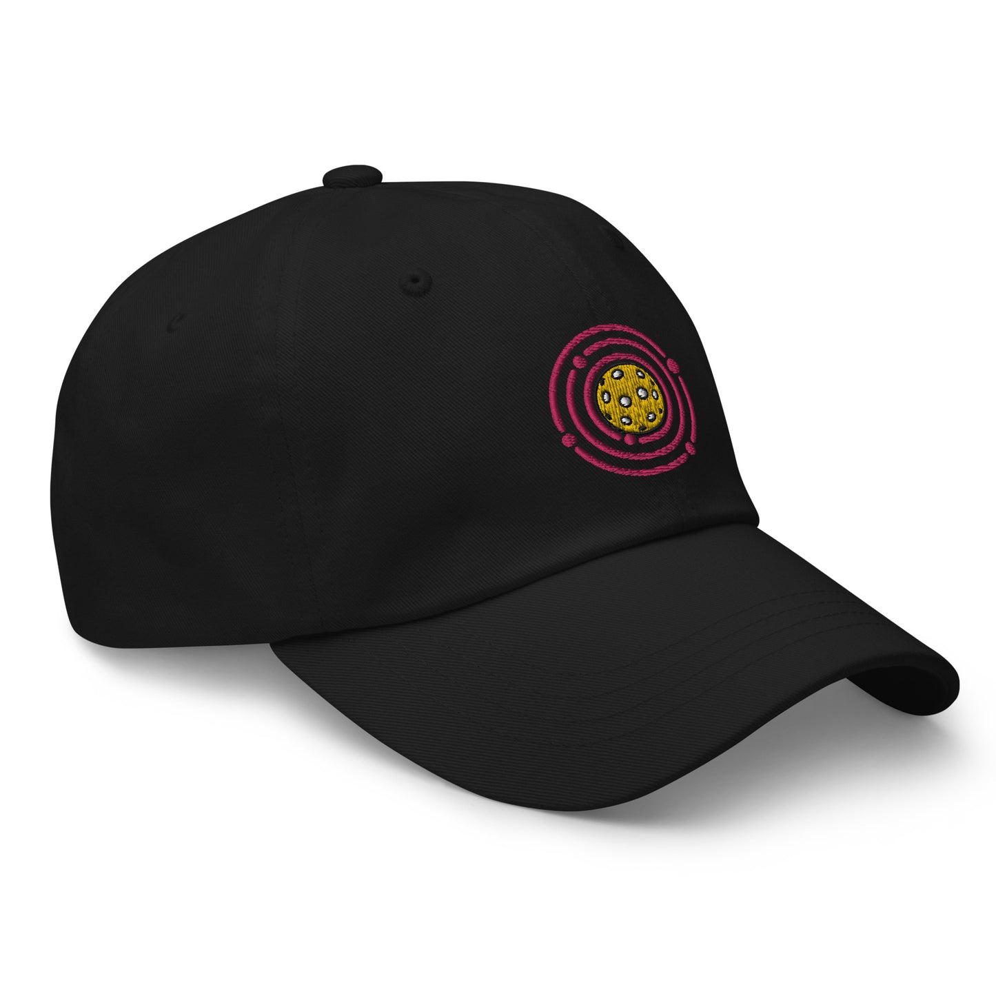 Cotton Twill Classic Cap: Embroidered Hat Pickleball Orbit Pink (more colors)