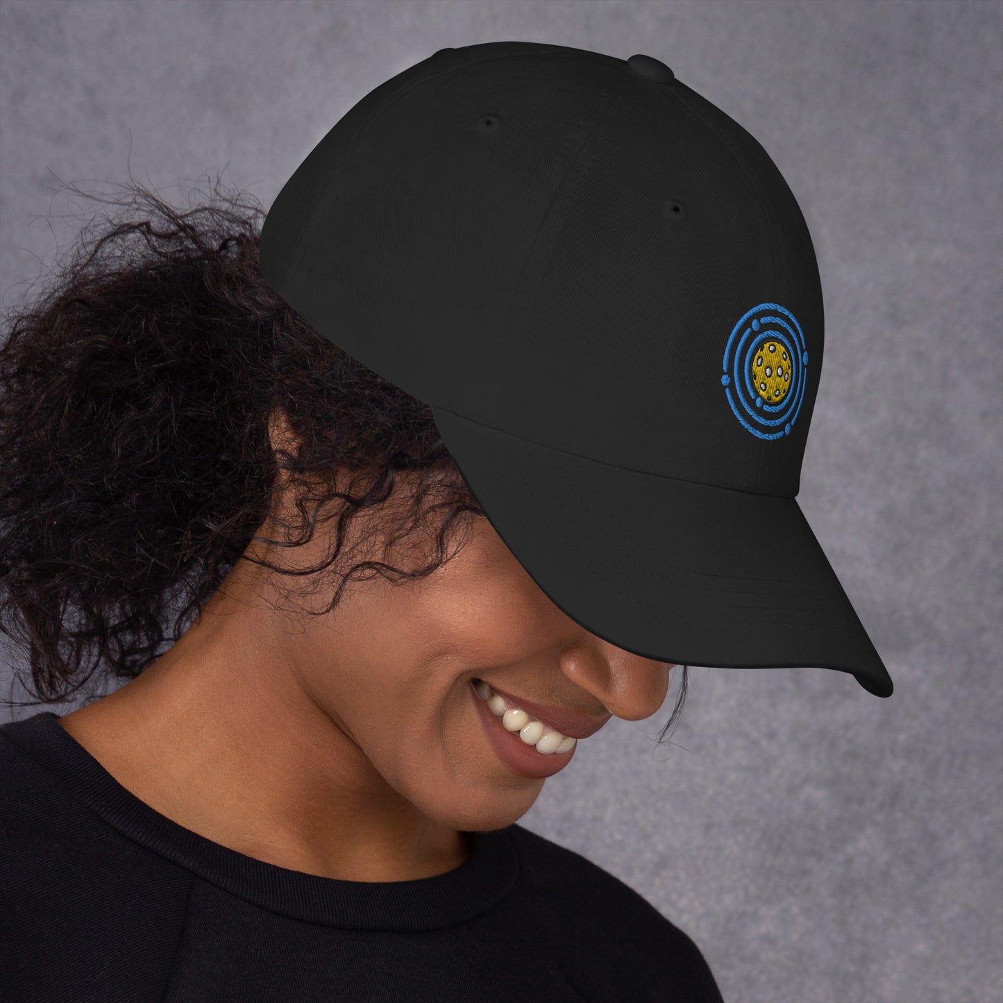 Cotton Twill Classic Cap: Embroidered Hat Pickleball Orbit Blue (more colors)
