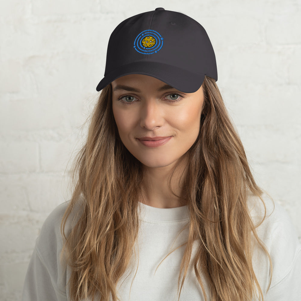 Cotton Twill Classic Cap: Embroidered Hat Pickleball Orbit Blue (more colors)