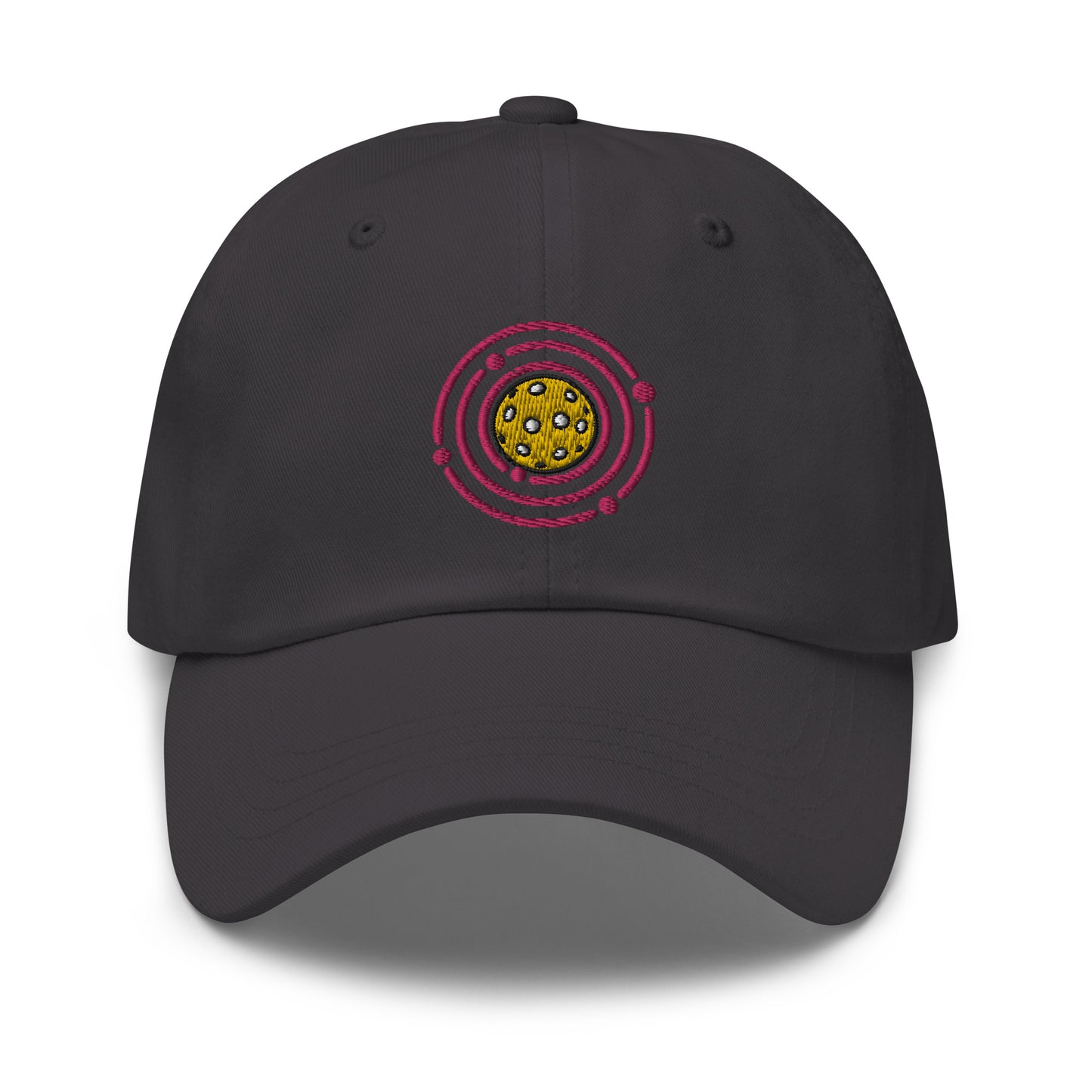 Cotton Twill Classic Cap: Embroidered Hat Pickleball Orbit Pink (more colors)