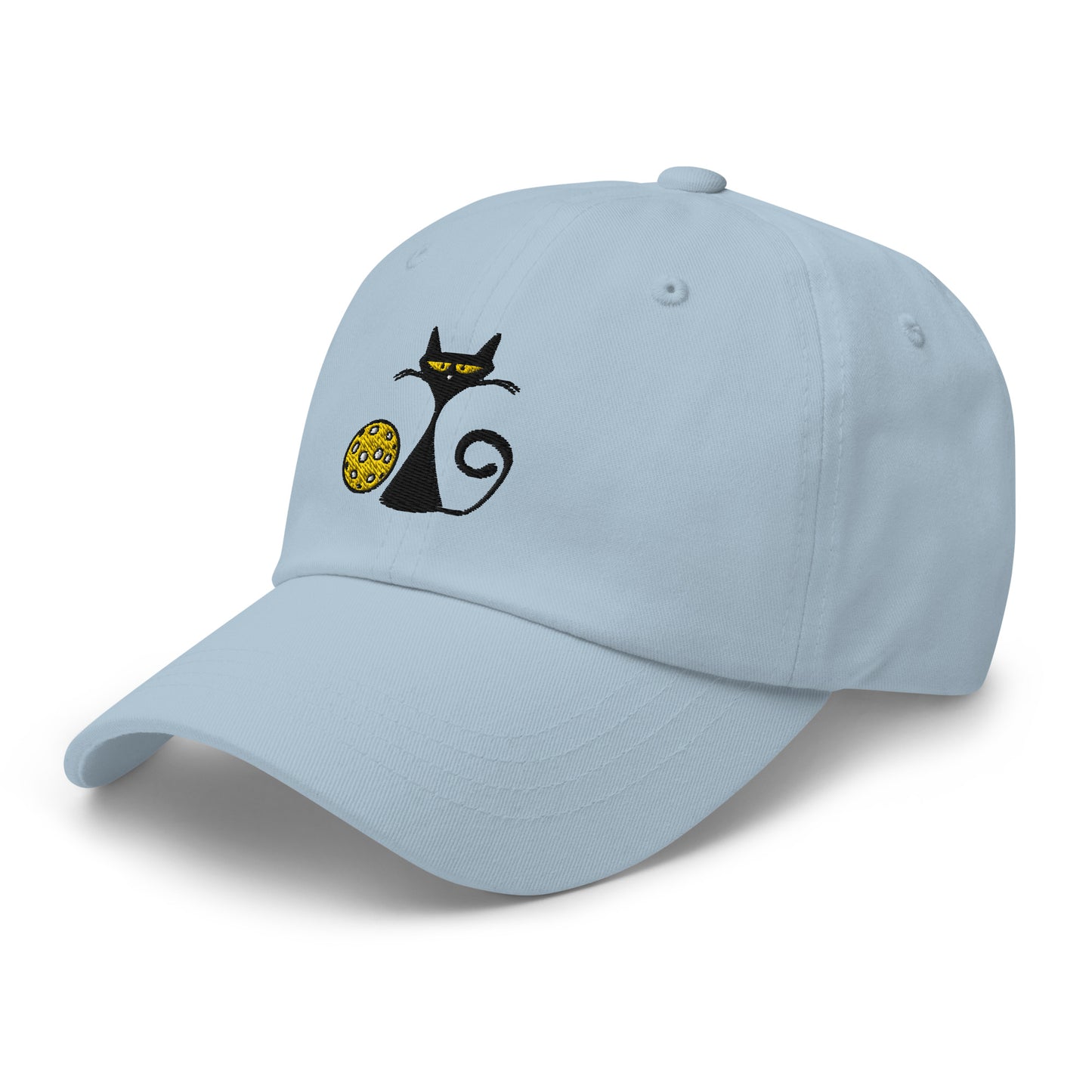Cotton Twill Classic Cap: Embroidered Hat Pickleball Cat (more colors)