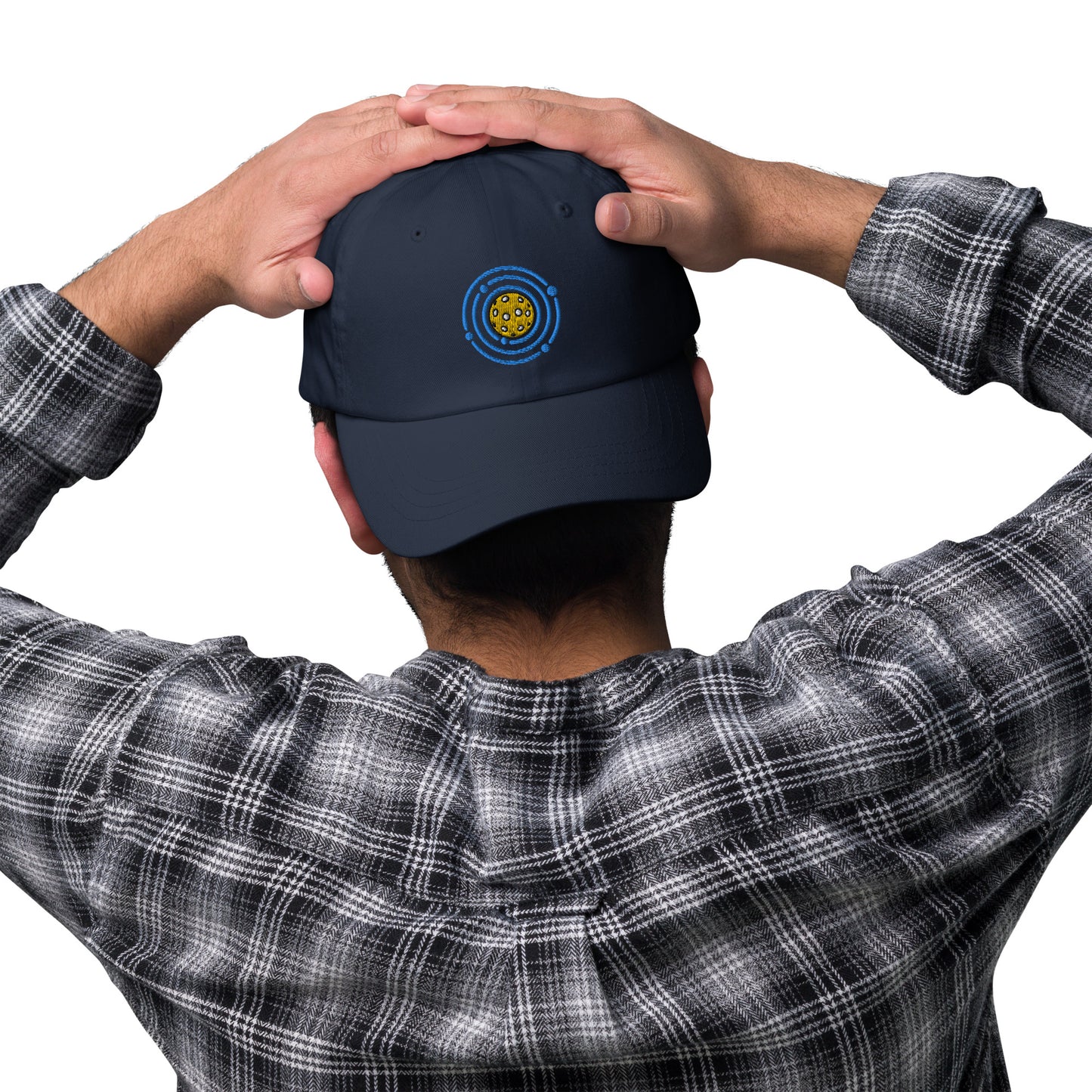Cotton Twill Classic Cap: Embroidered Hat Pickleball Orbit Blue (more colors)