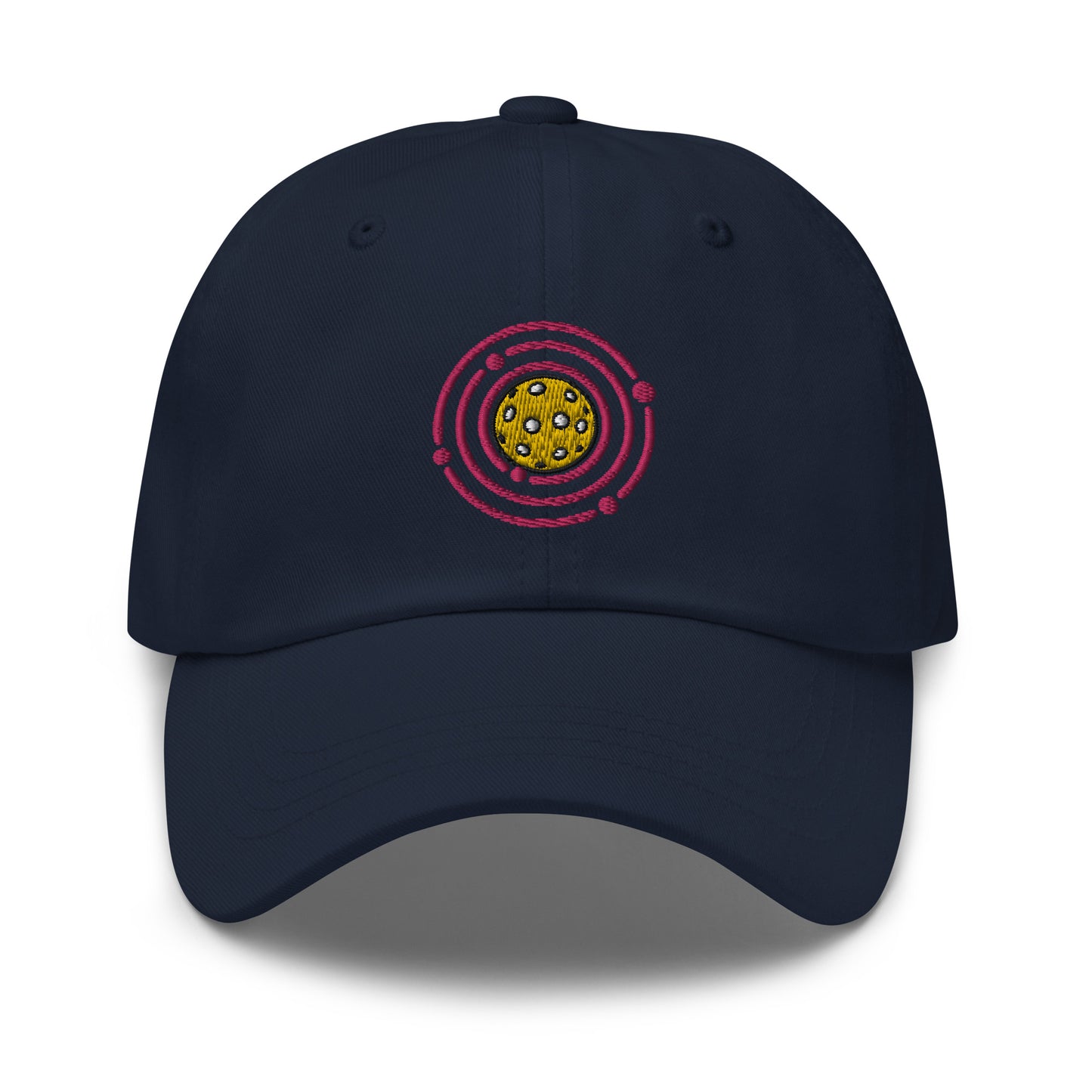 Cotton Twill Classic Cap: Embroidered Hat Pickleball Orbit Pink (more colors)