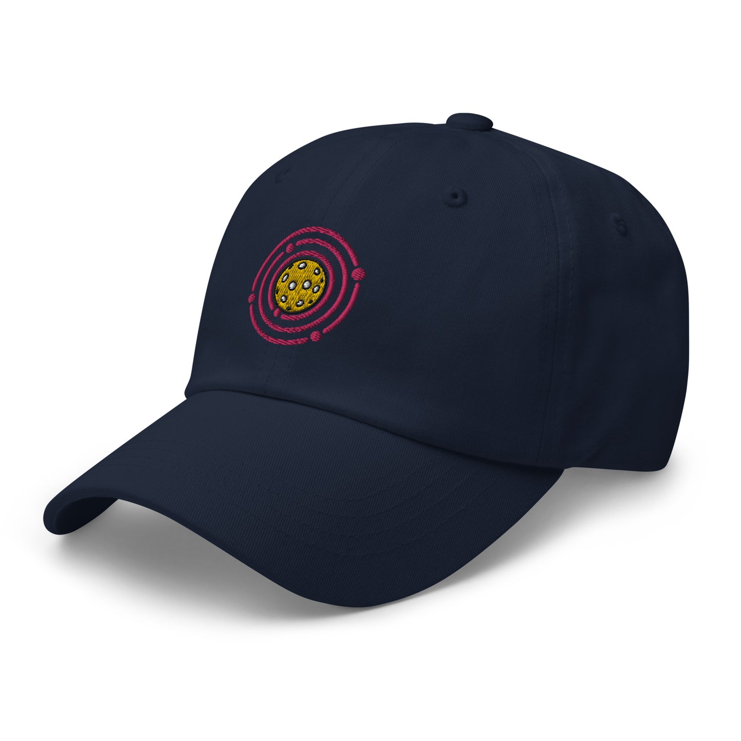 Cotton Twill Classic Cap: Embroidered Hat Pickleball Orbit Pink (more colors)