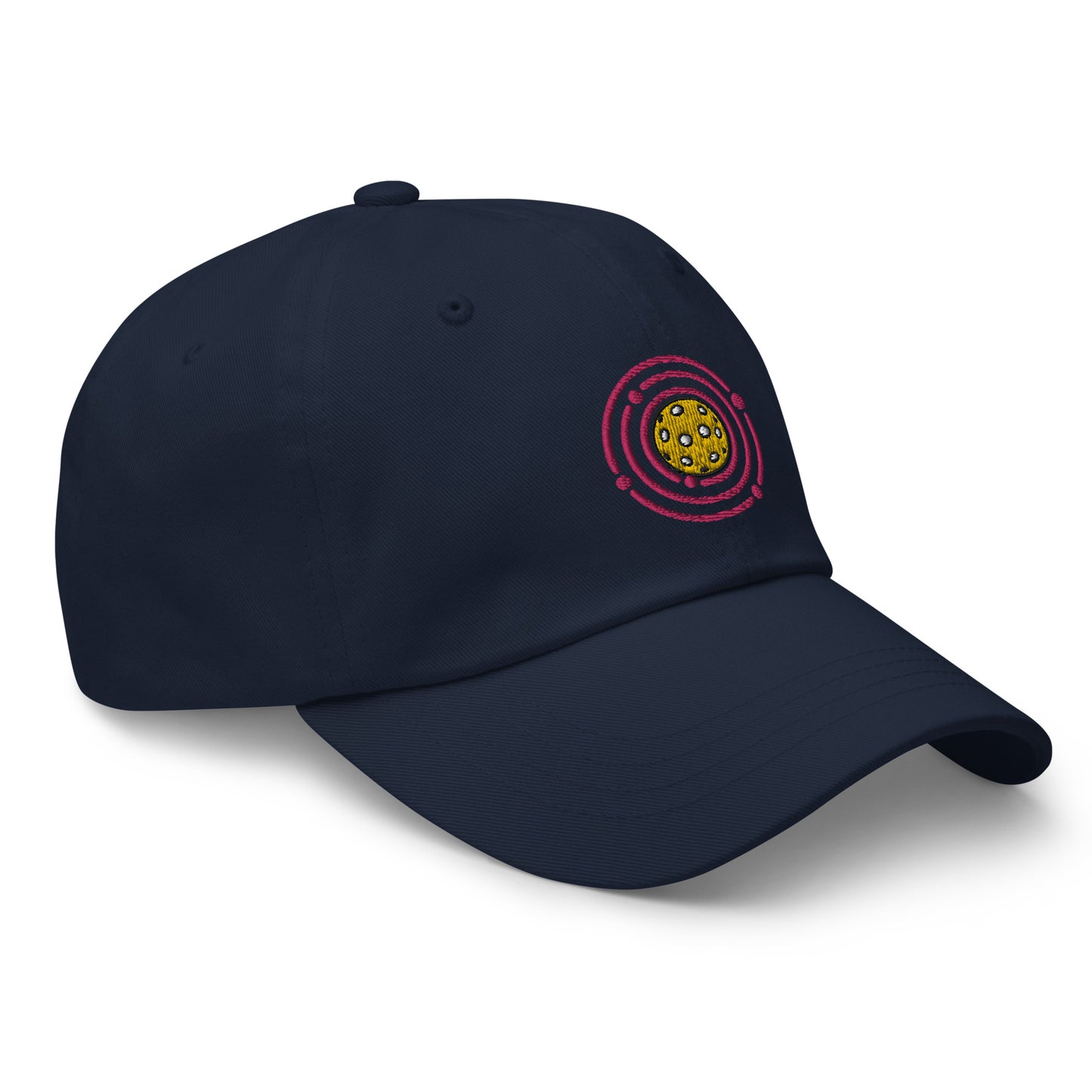 Cotton Twill Classic Cap: Embroidered Hat Pickleball Orbit Pink (more colors)