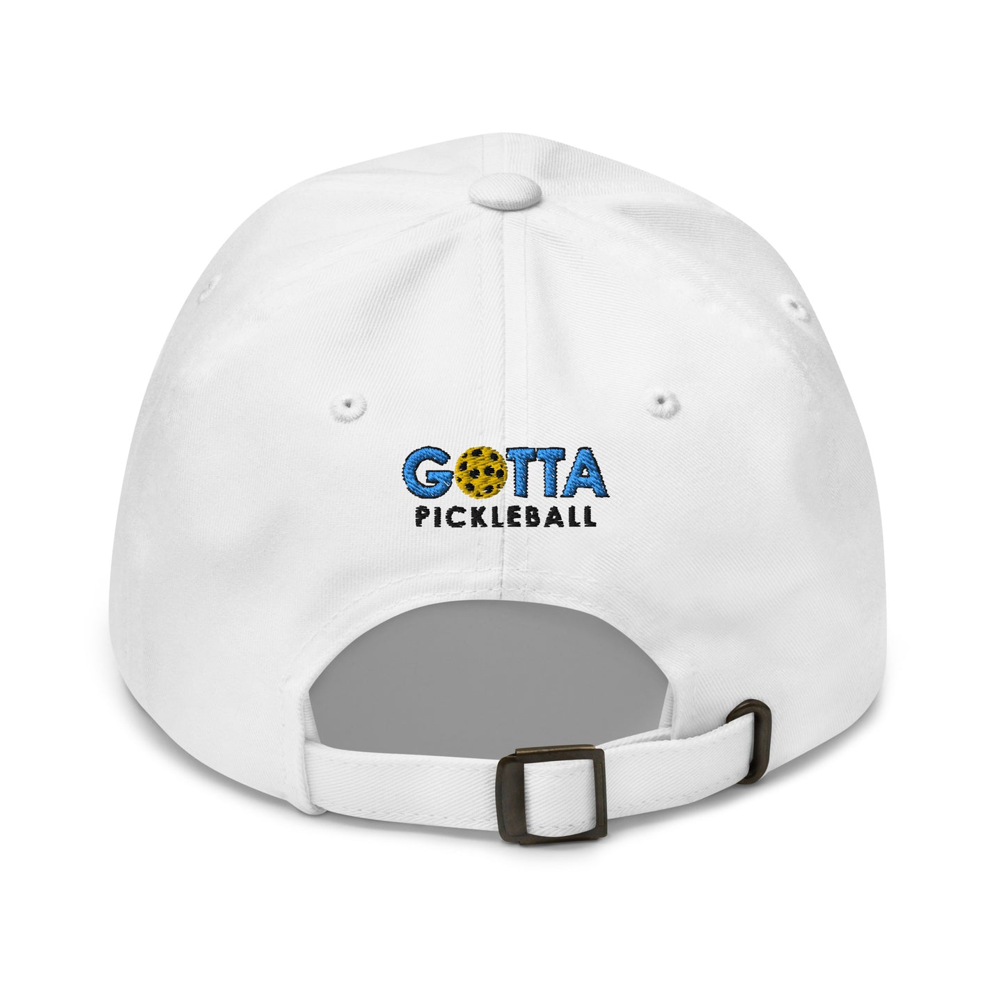 Cotton Twill Classic Cap: Embroidered Hat Eat Dink Be Merry Pickleball (white)