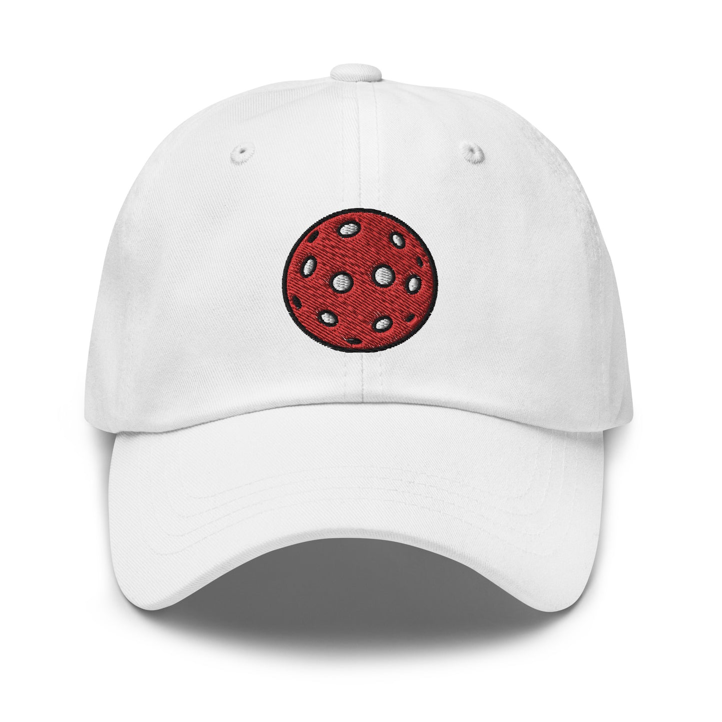 Cotton Twill Classic Cap: Embroidered Hat Red Pickleball (more colors)