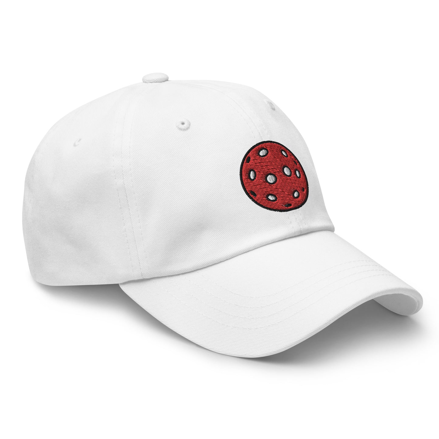Cotton Twill Classic Cap: Embroidered Hat Red Pickleball (more colors)