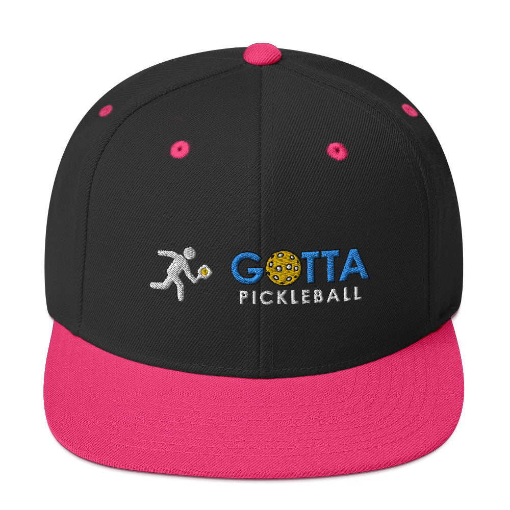 Snapback Hat: Embroidered Pickleball Player Gotta Pickleball (more colors)