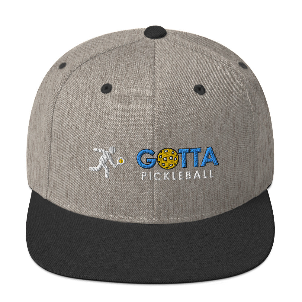 Snapback Hat: Embroidered Pickleball Player Gotta Pickleball (more colors)