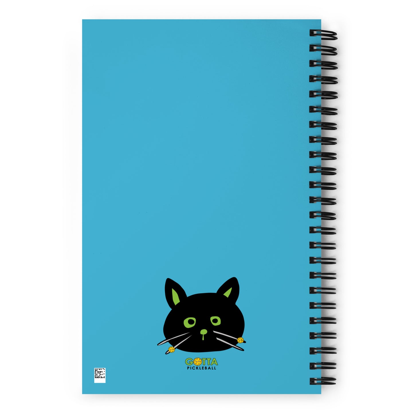 Spiral notebook: Black Cat with Pickleball Whiskers