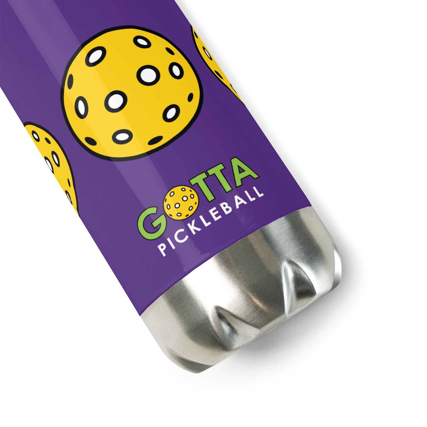 Stainless Steel Water Bottle: Pickleballs Indigo Purple