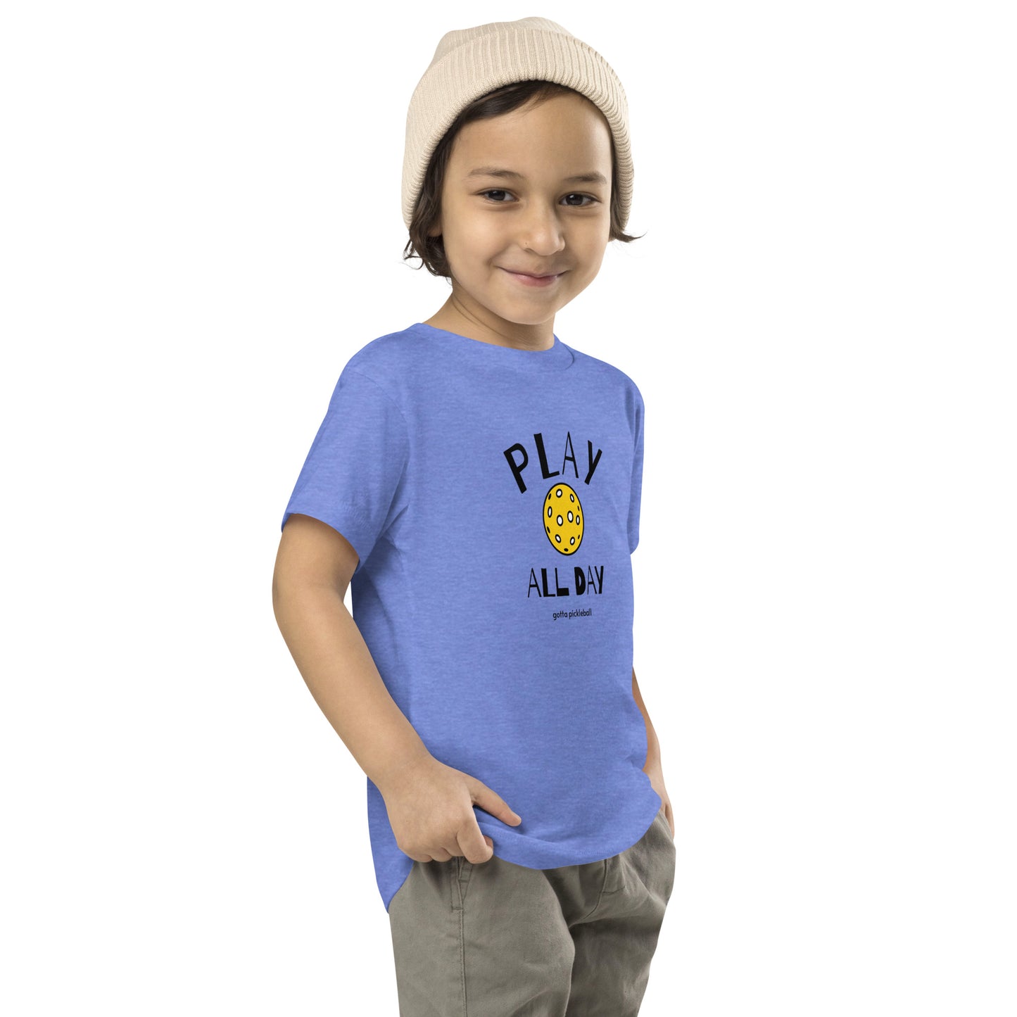Toddler T-Shirt Cotton: Play All Day with Pickleball (more colors)