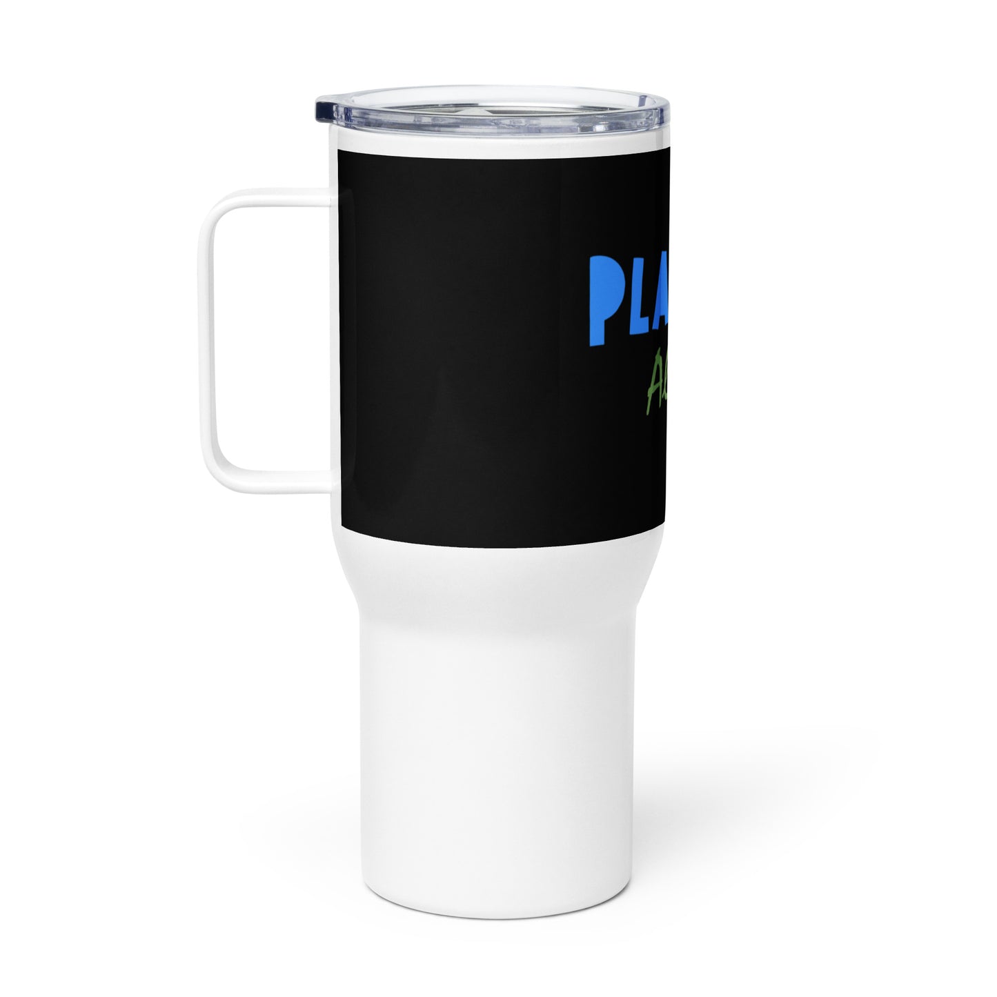 Travel mug with handle: Play All Day
