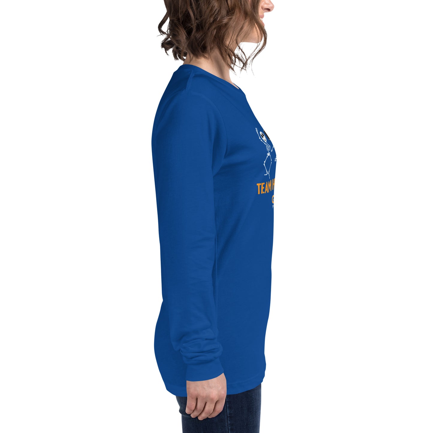Unisex Long Sleeve Tee: PICKLEBALL SKELETONS TEAM HALLOWEEN (more colors)