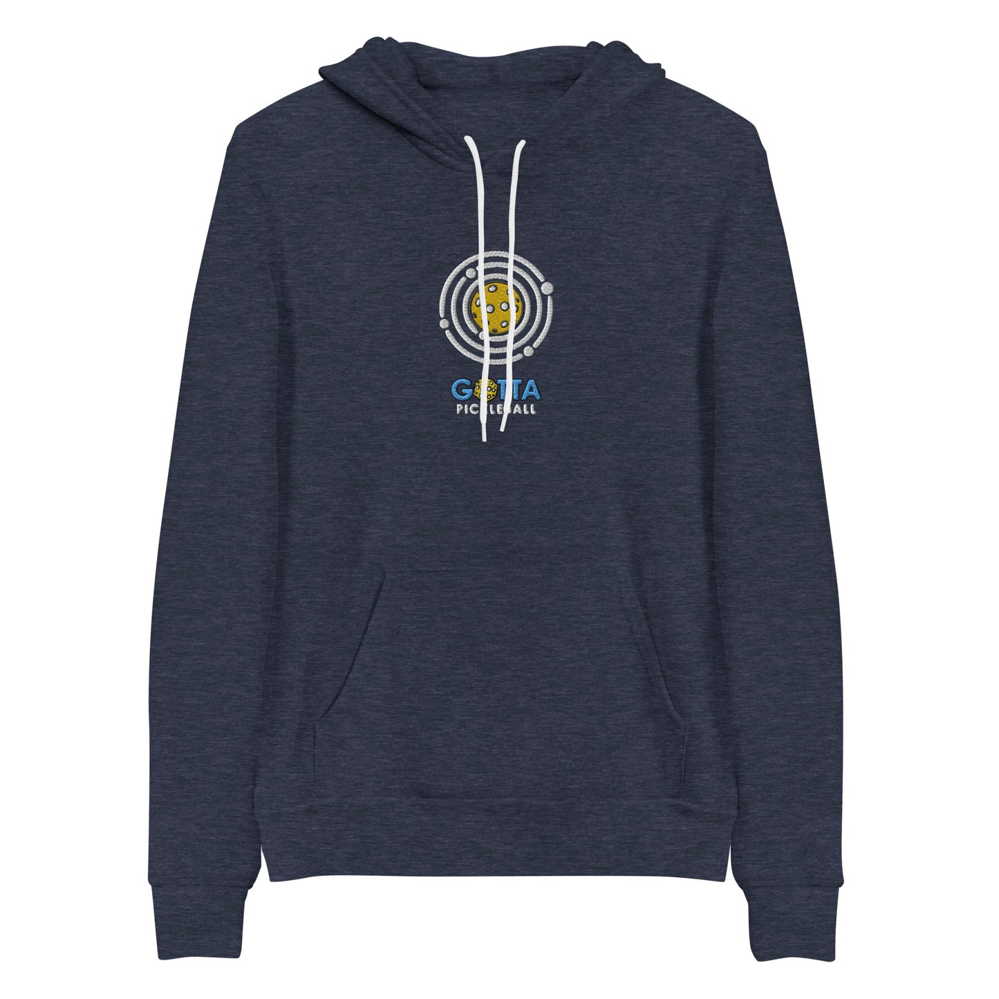 Unisex Hoodie Cotton/Fleece: Embroidered Pickleball Orbit (more colors)