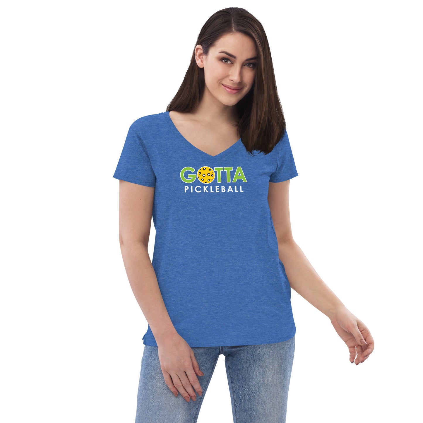 Women's V-Neck: Gotta Pickleball Green Logo (more colors)