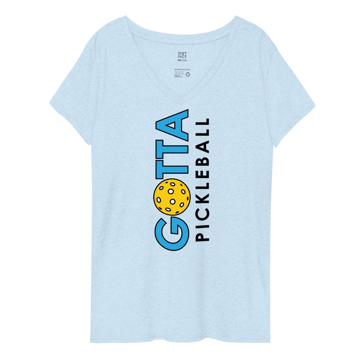 Women's V-Neck: Gotta Pickleball Blue Vertical Logo (more colors)