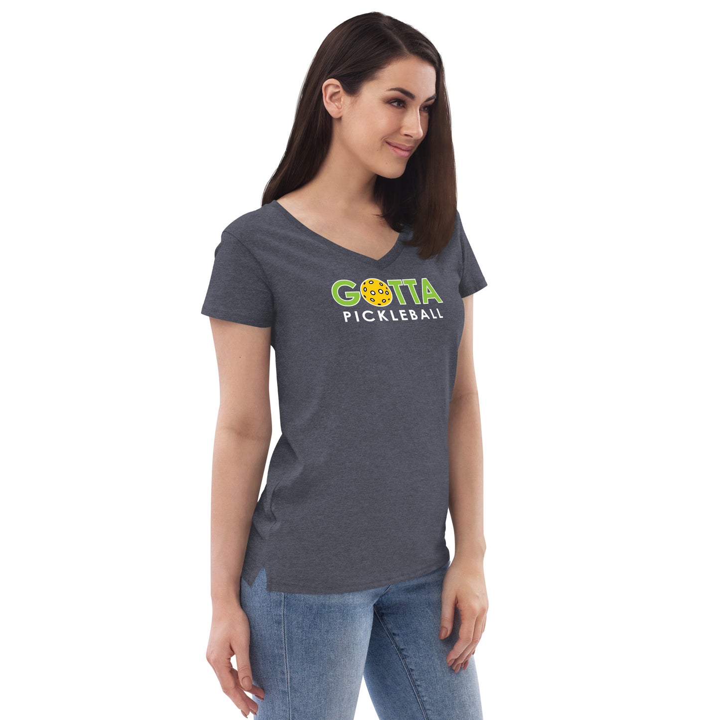 Women's V-Neck: Gotta Pickleball Green Logo (more colors)