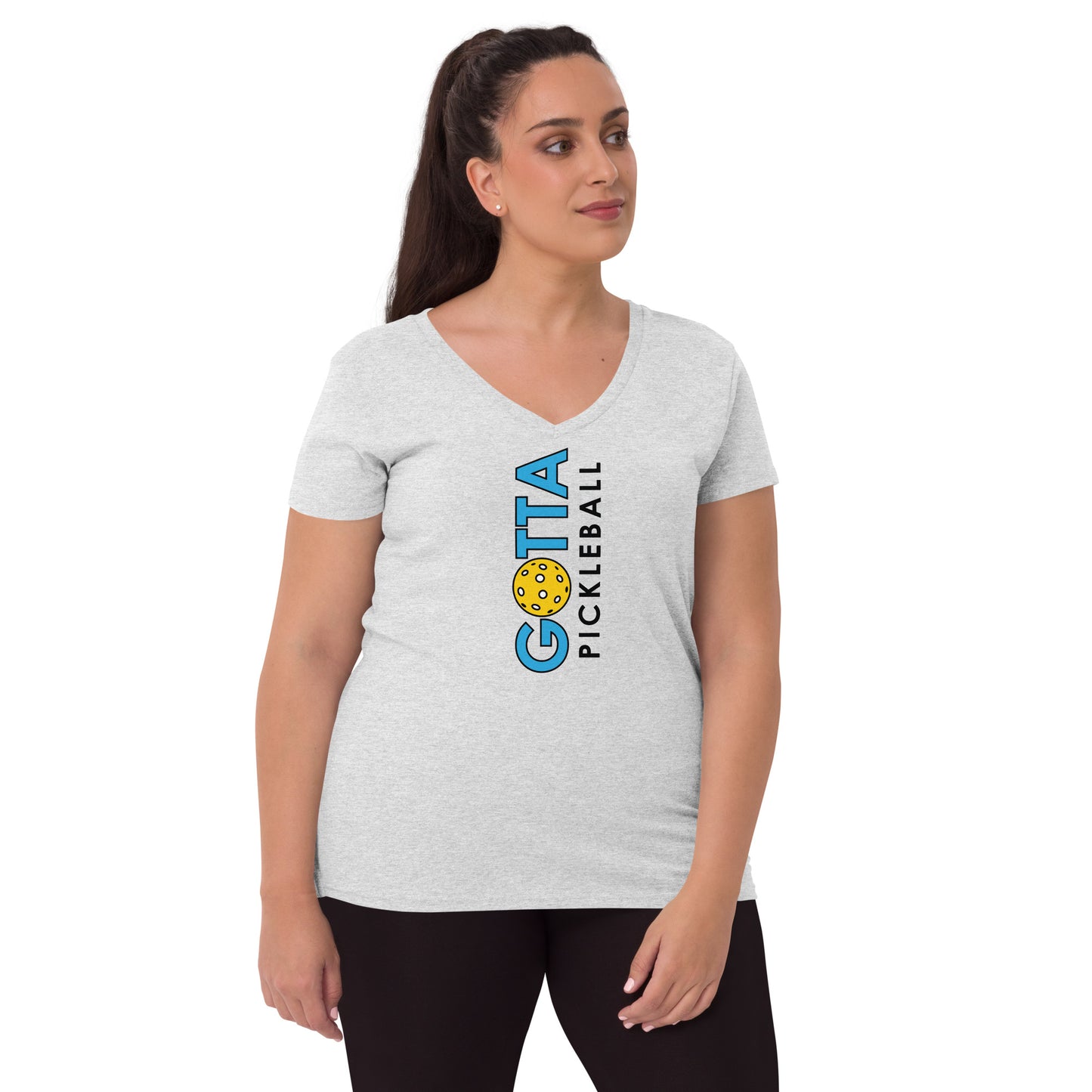 Women's V-Neck: Gotta Pickleball Blue Vertical Logo (more colors)