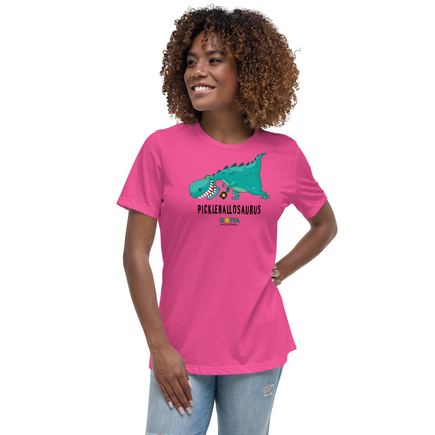 Women's T-Shirt Relaxed: Pickleballosaurus (more colors)