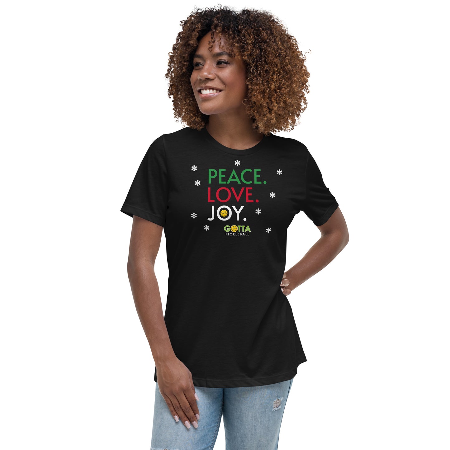 Women's T-Shirt Relaxed: Peace Love Joy (more colors)
