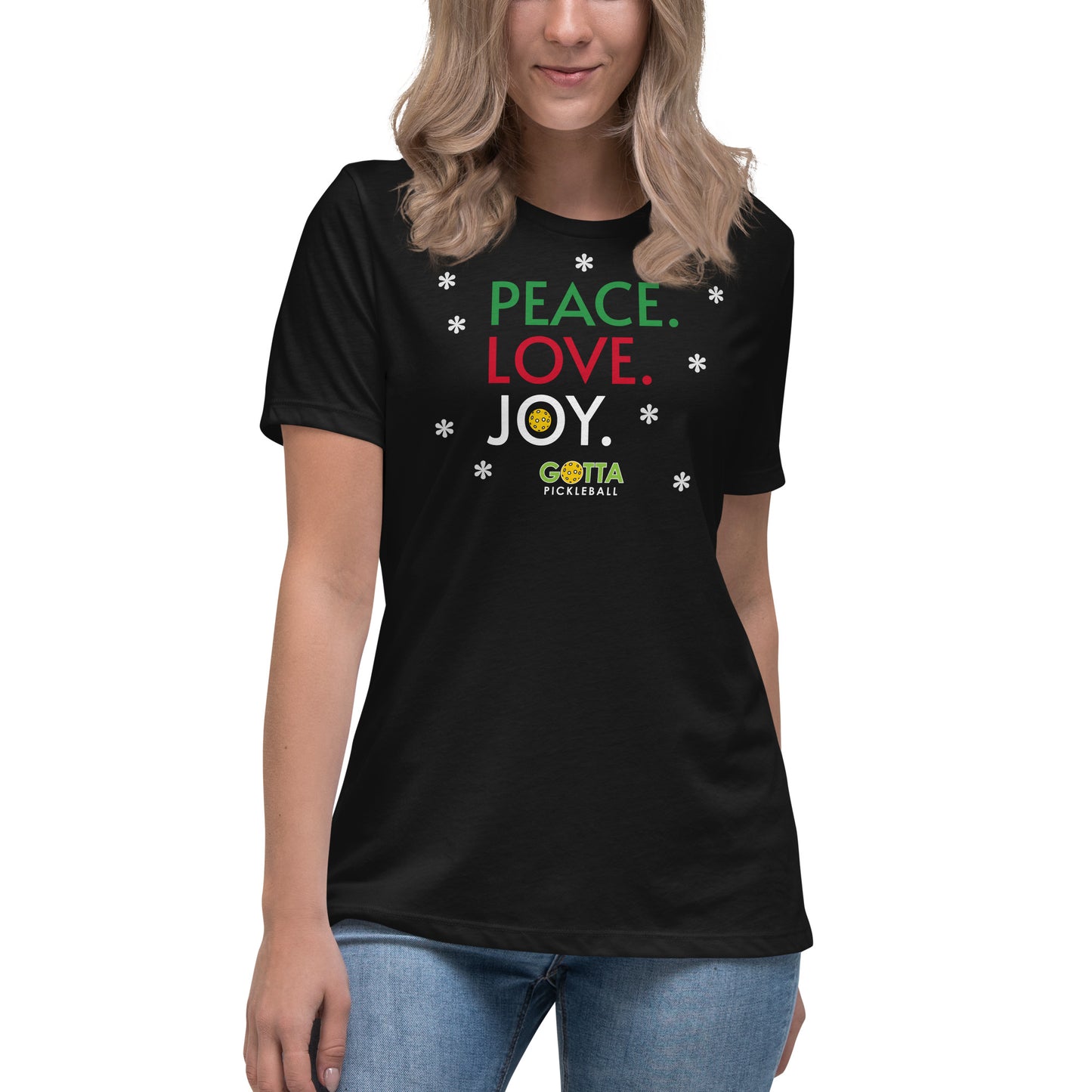 Women's T-Shirt Relaxed: Peace Love Joy (more colors)