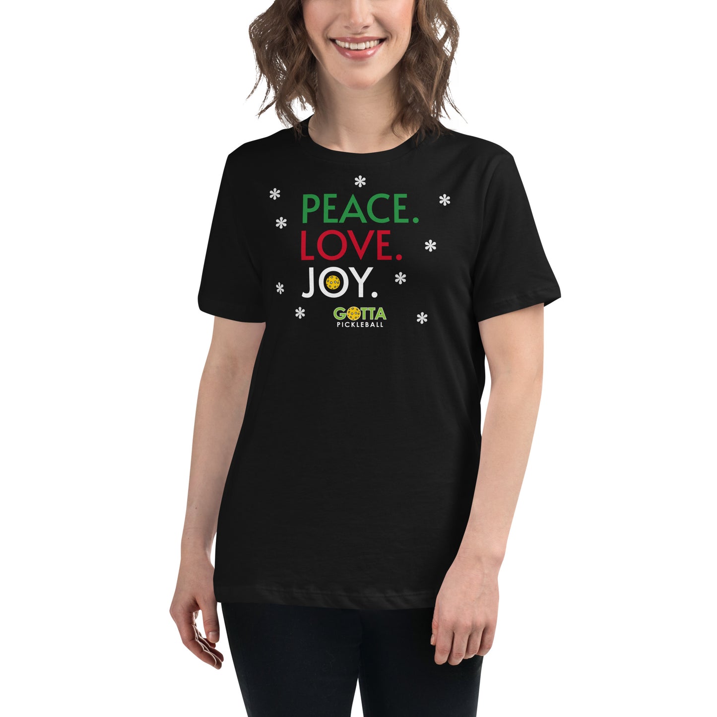 Women's T-Shirt Relaxed: Peace Love Joy (more colors)