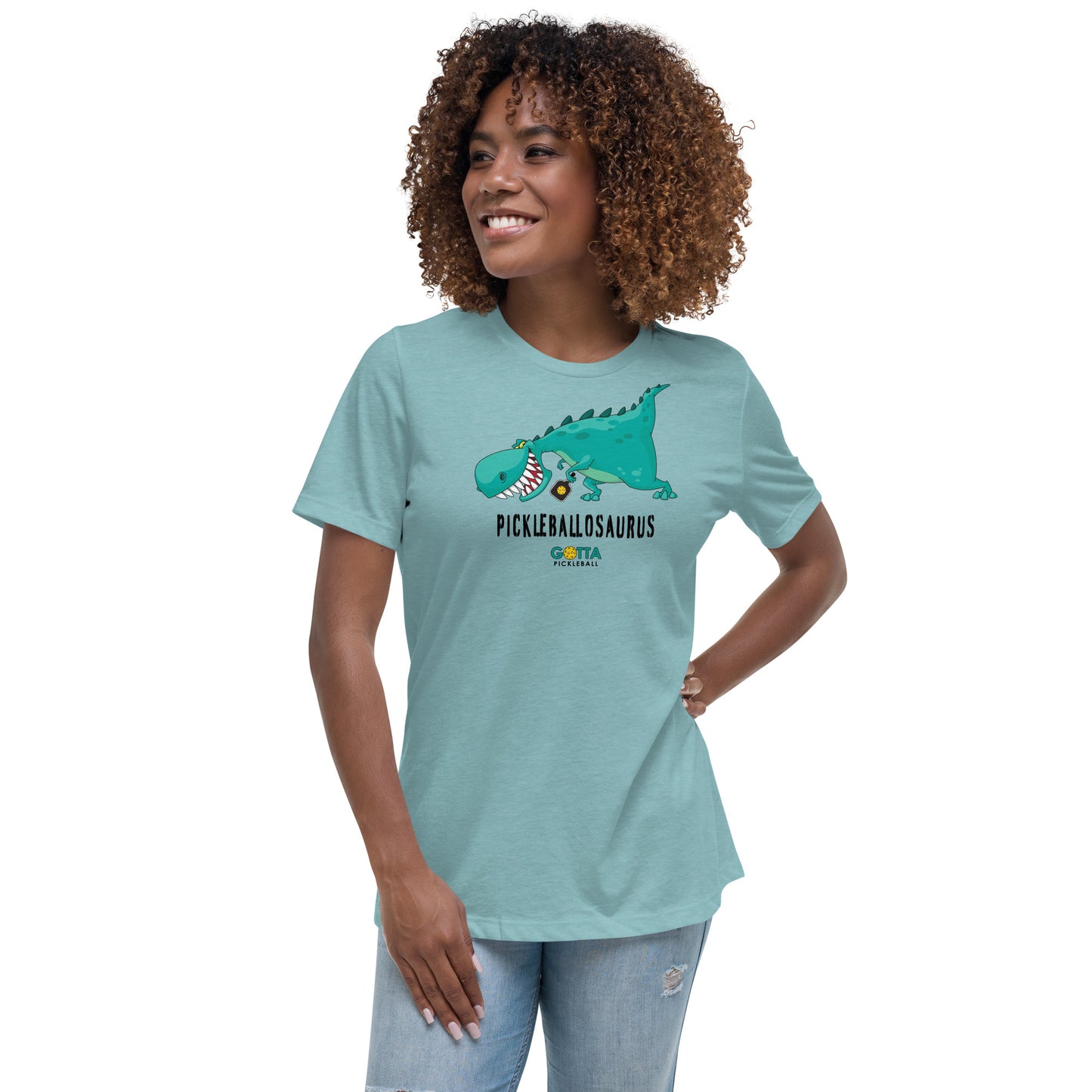 Women's T-Shirt Relaxed: Pickleballosaurus (more colors)