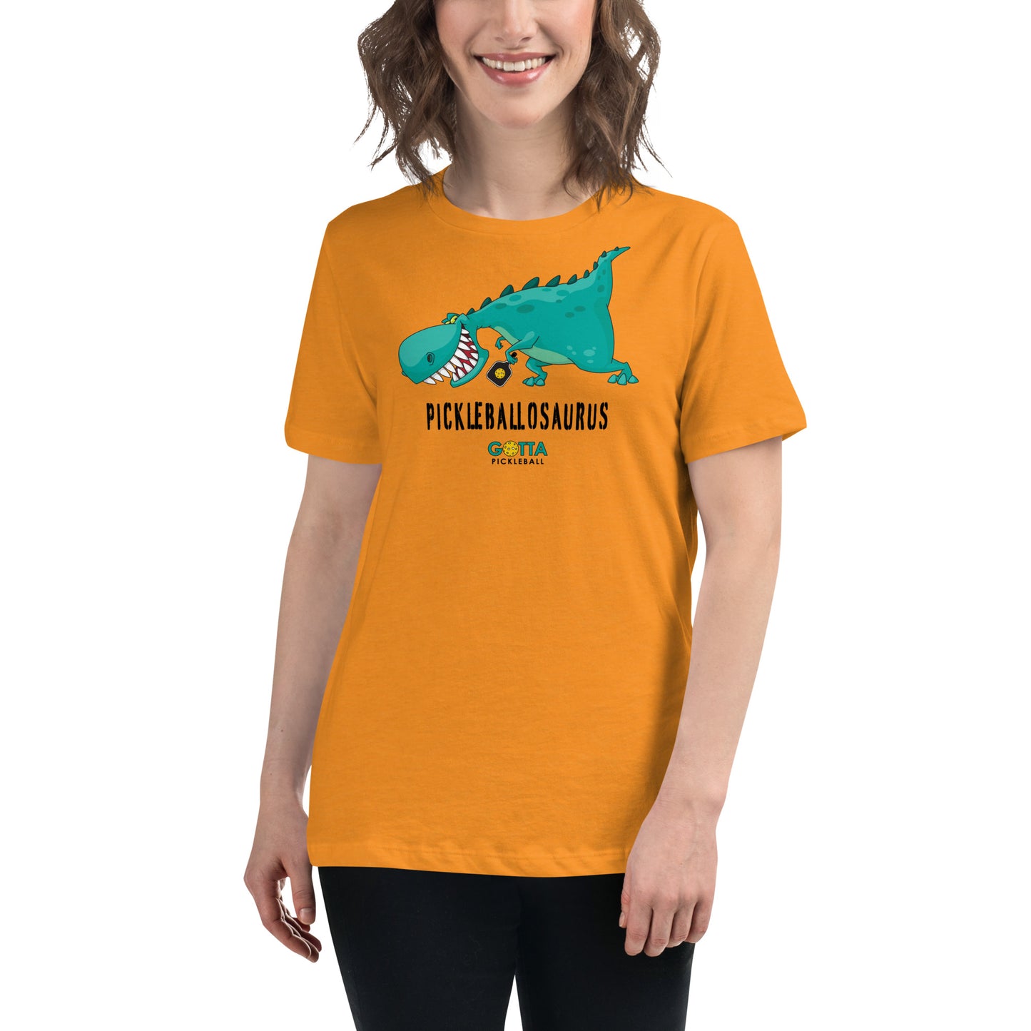 Women's T-Shirt Relaxed: Pickleballosaurus (more colors)