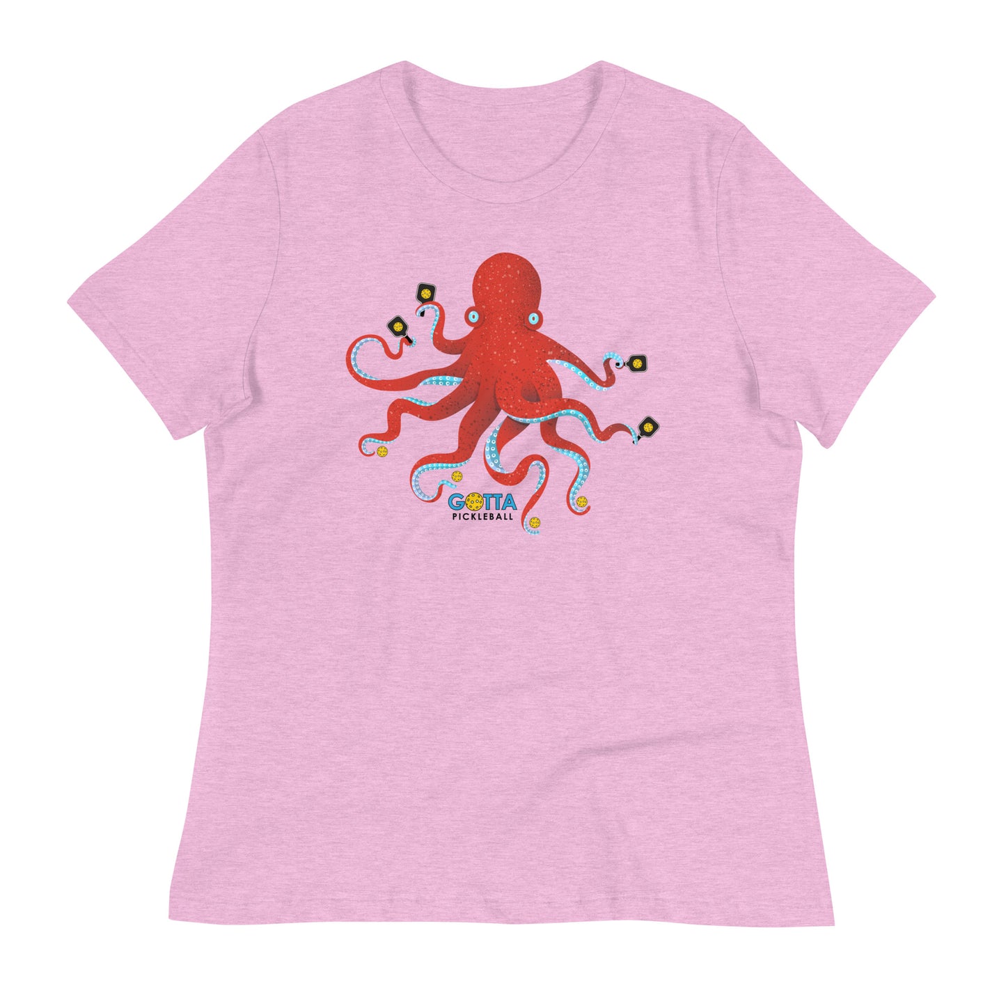 Women's T-Shirt Relaxed: Octopus PIckleball Paddles (more colors)