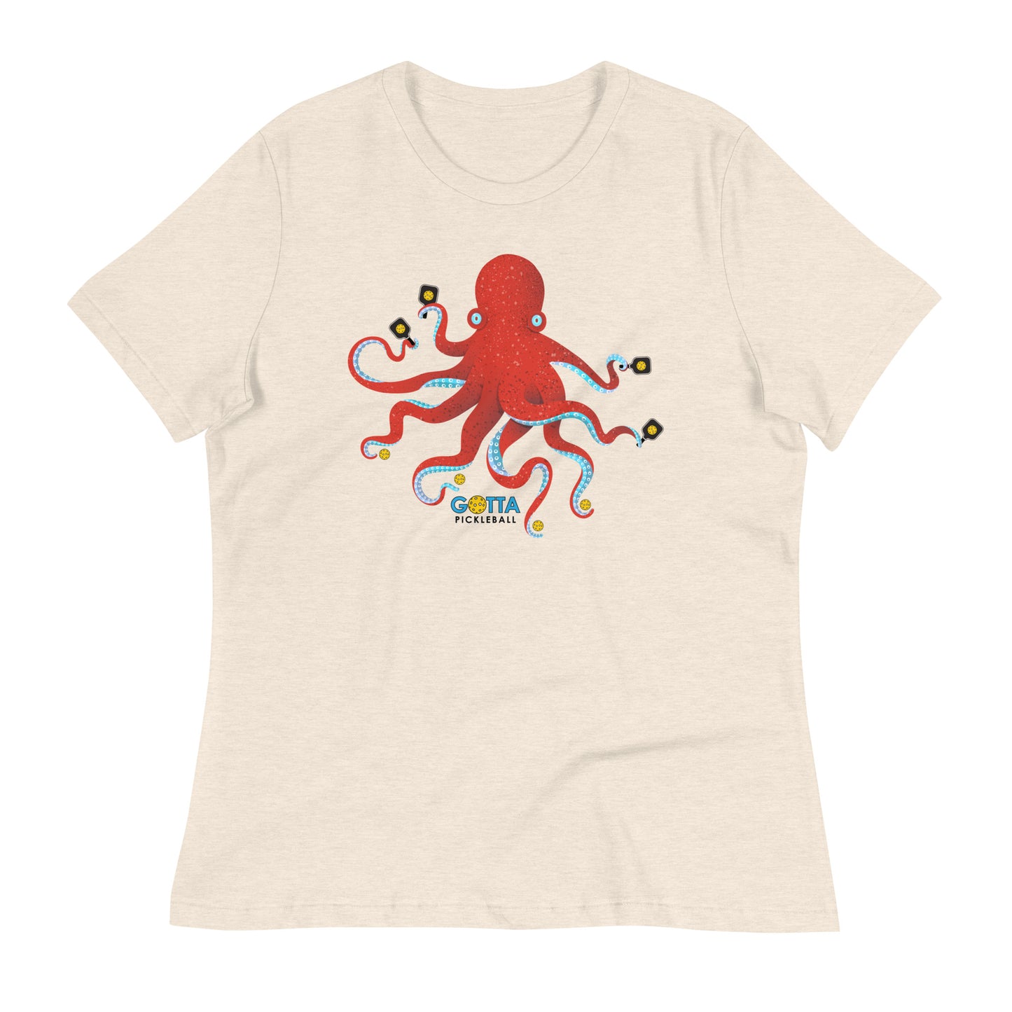 Women's T-Shirt Relaxed: Octopus PIckleball Paddles (more colors)