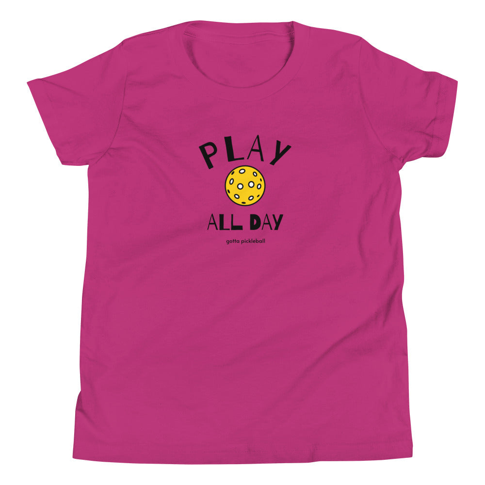 Youth T-Shirt: Play All Day with Pickleball (more colors)
