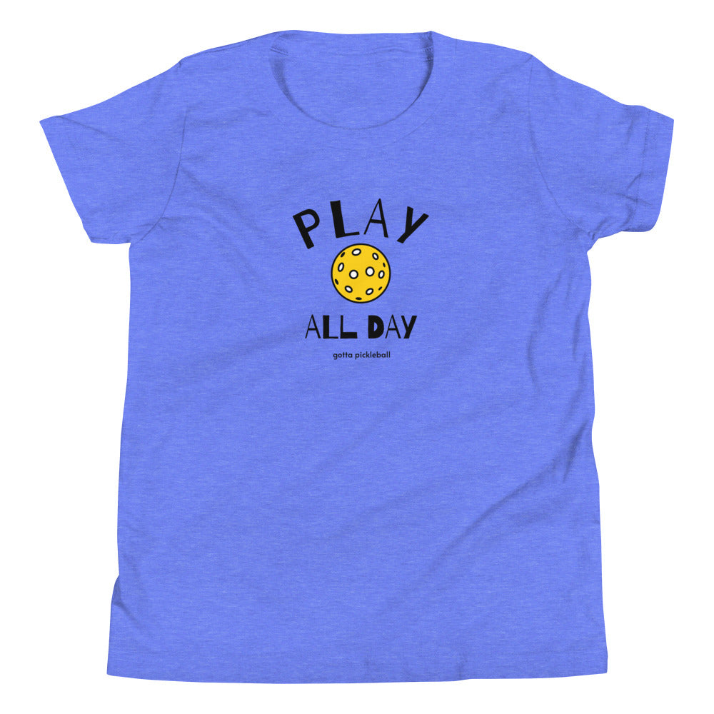 Youth T-Shirt: Play All Day with Pickleball (more colors)