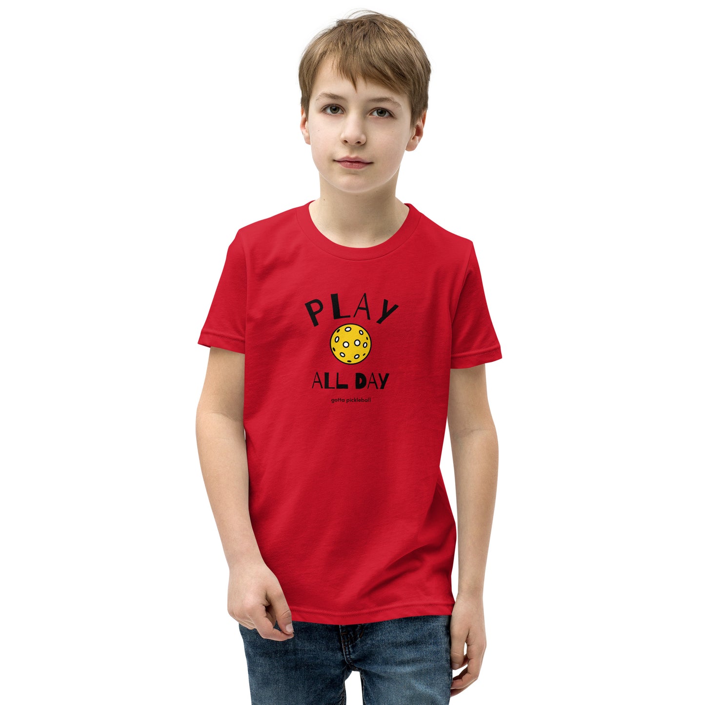 Youth T-Shirt: Play All Day with Pickleball (more colors)
