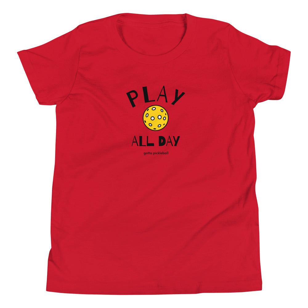 Youth T-Shirt: Play All Day with Pickleball (more colors)