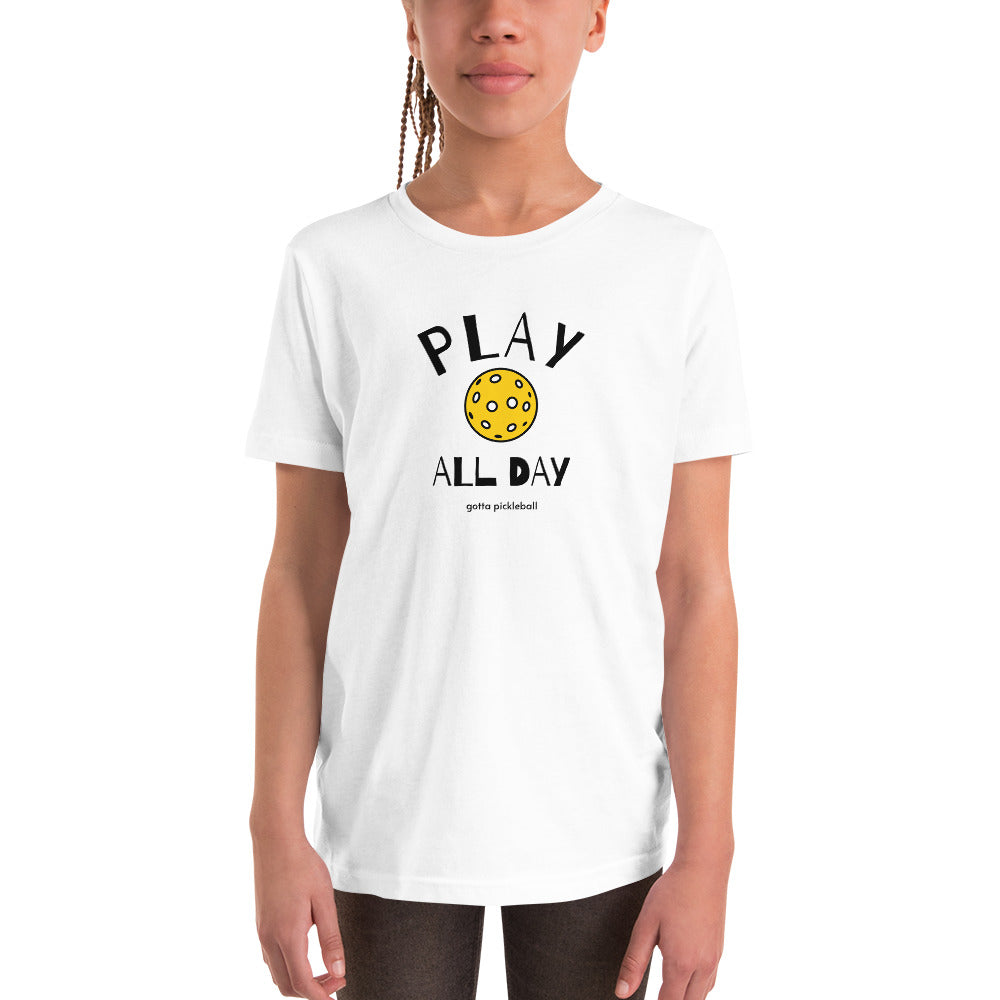 Youth T-Shirt: Play All Day with Pickleball (more colors)