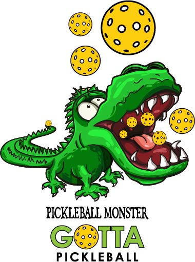 Women's T-Shirt RELAXED FIT: PICKLEBALL MONSTER GREEN ALLIGATOR (more colors)
