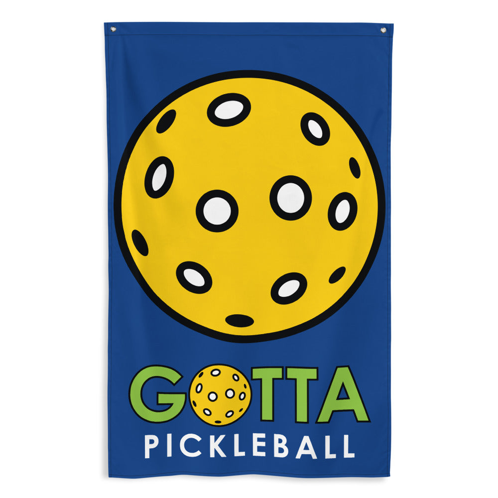 Banner Flag: PICKLEBALL WITH GOTTA PICKLEBALL LOGO CERULEAN BLUE
