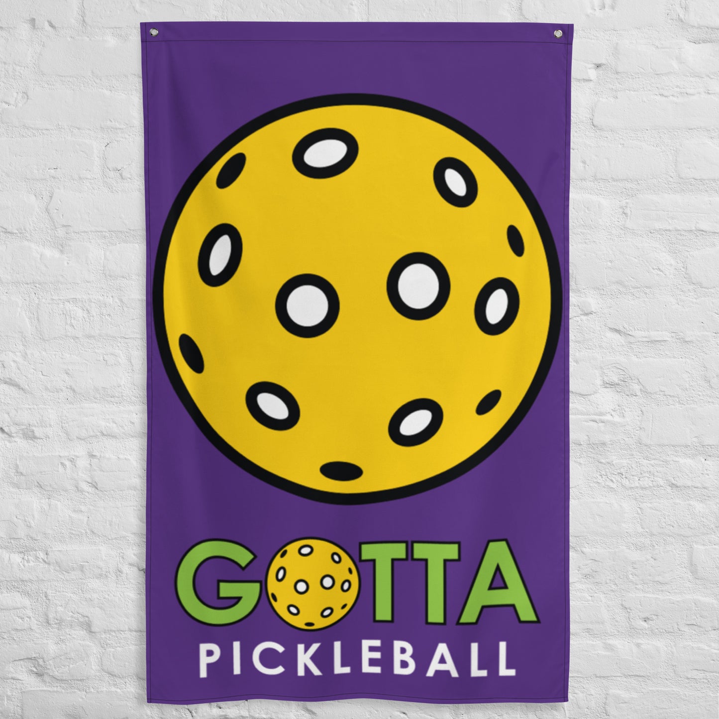 Banner/Flag: PICKLEBALL WITH GOTTA PICKLEBALL LOGO INDIGO DARK PURPLE