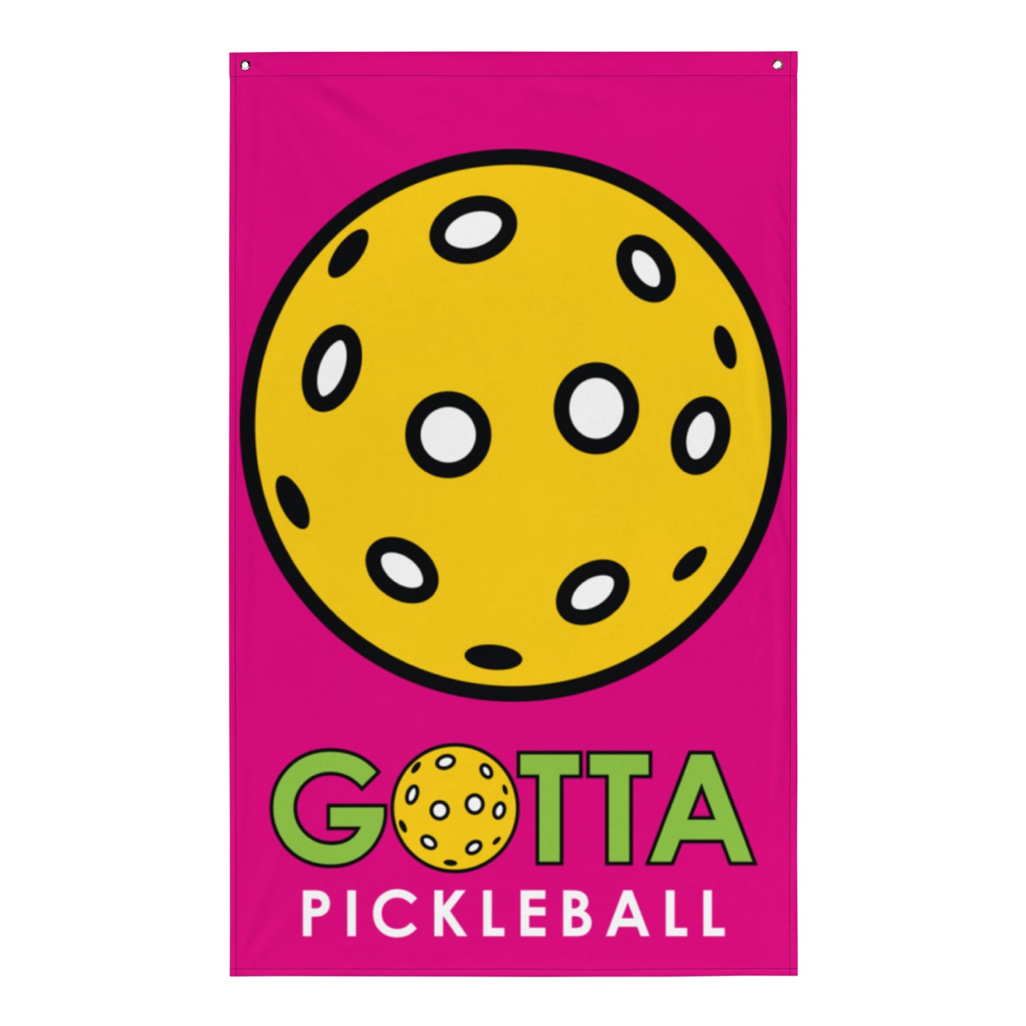 Banner/Flag: PICKLEBALL WITH GOTTA PICKLEBALL LOGO MEDIUM VIOLET DEEP PINK