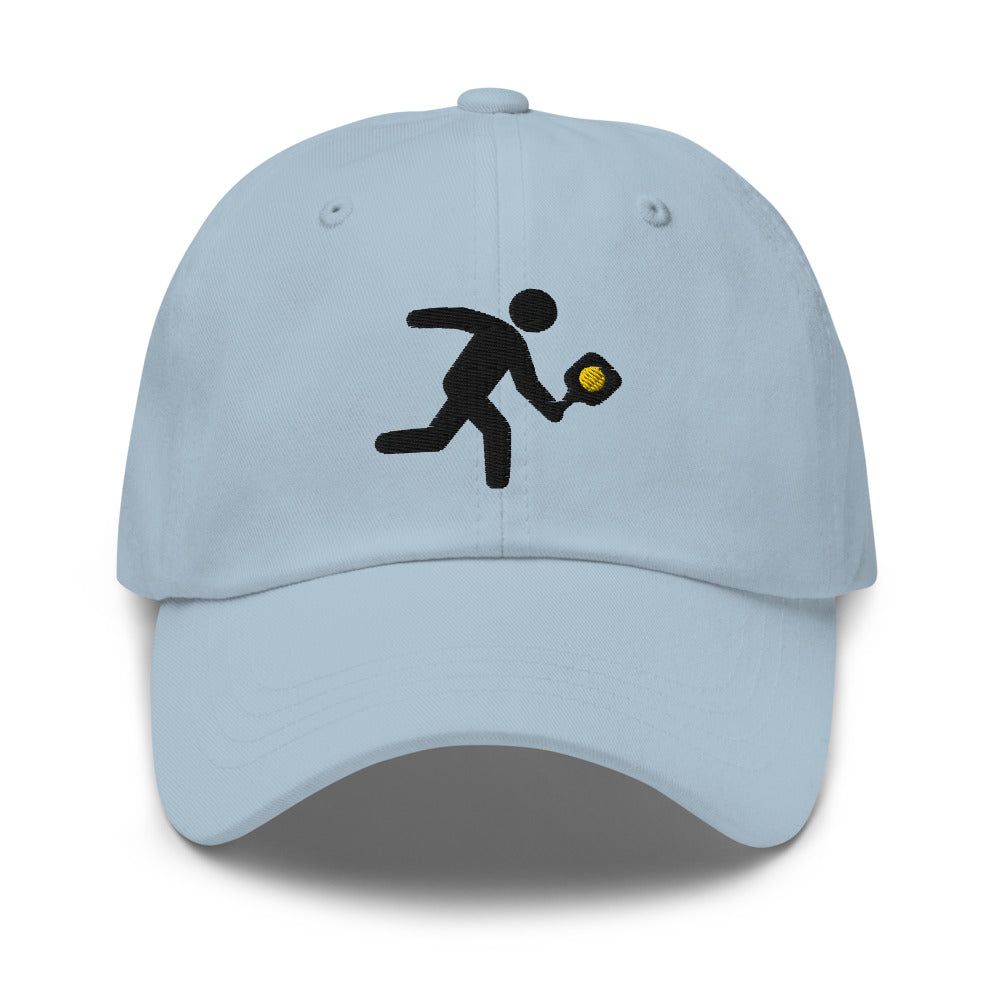 pickleball hat cap gotta pickleball on back Ozzie the pickleball player with pickleball on front embroidered Pickleball hat light blue