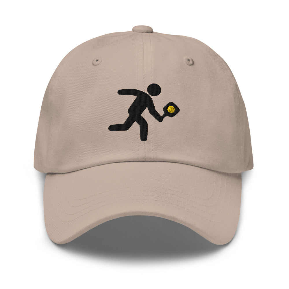 pickleball hat cap gotta pickleball on back Ozzie the pickleball player with pickleball on front embroidered Pickleball hat stone