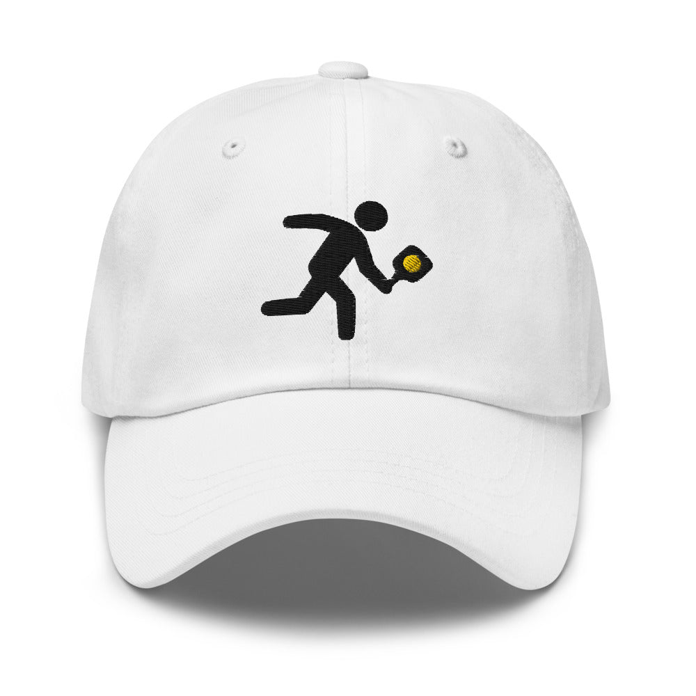 pickleball hat cap gotta pickleball on back Ozzie the pickleball player with pickleball on front embroidered white Pickleball hat