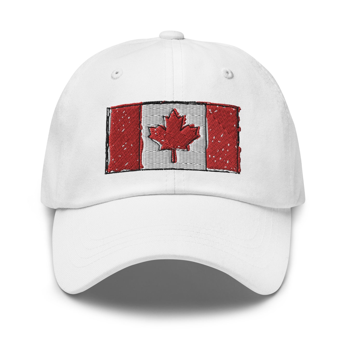 Cotton Twill Classic Cap: Embroidered Hat Canada Flag (more colors)