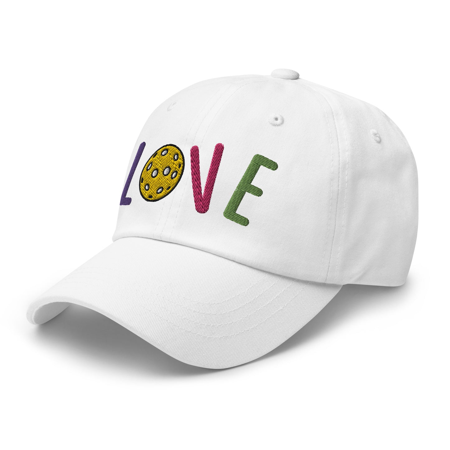 Cotton Twill Classic Cap: Embroidered Hat Pickleball Love (more colors)