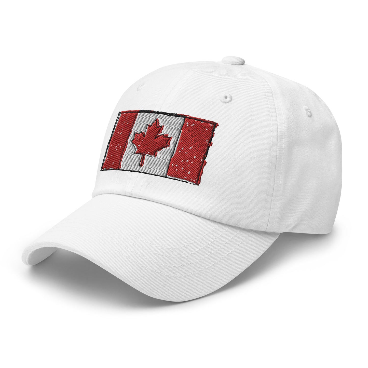 Cotton Twill Classic Cap: Embroidered Hat Canada Flag (more colors)
