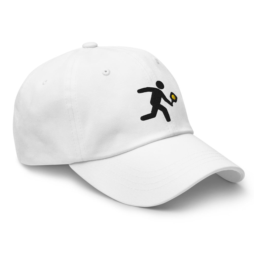 pickleball hat cap gotta pickleball on back Ozzie the pickleball player with pickleball on front embroidered white Pickleball hat